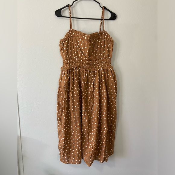 Maurices Dresses & Skirts - Maurices Tan Dress with White Dots